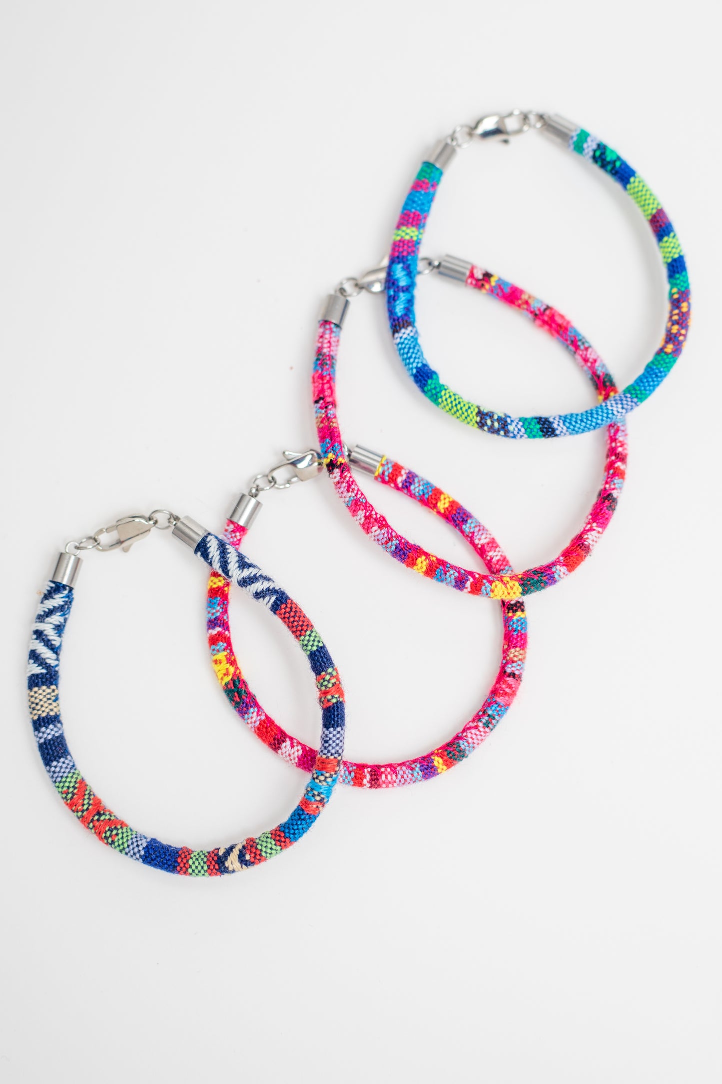 Woven Fabric Cord Bracelet Pinky Red