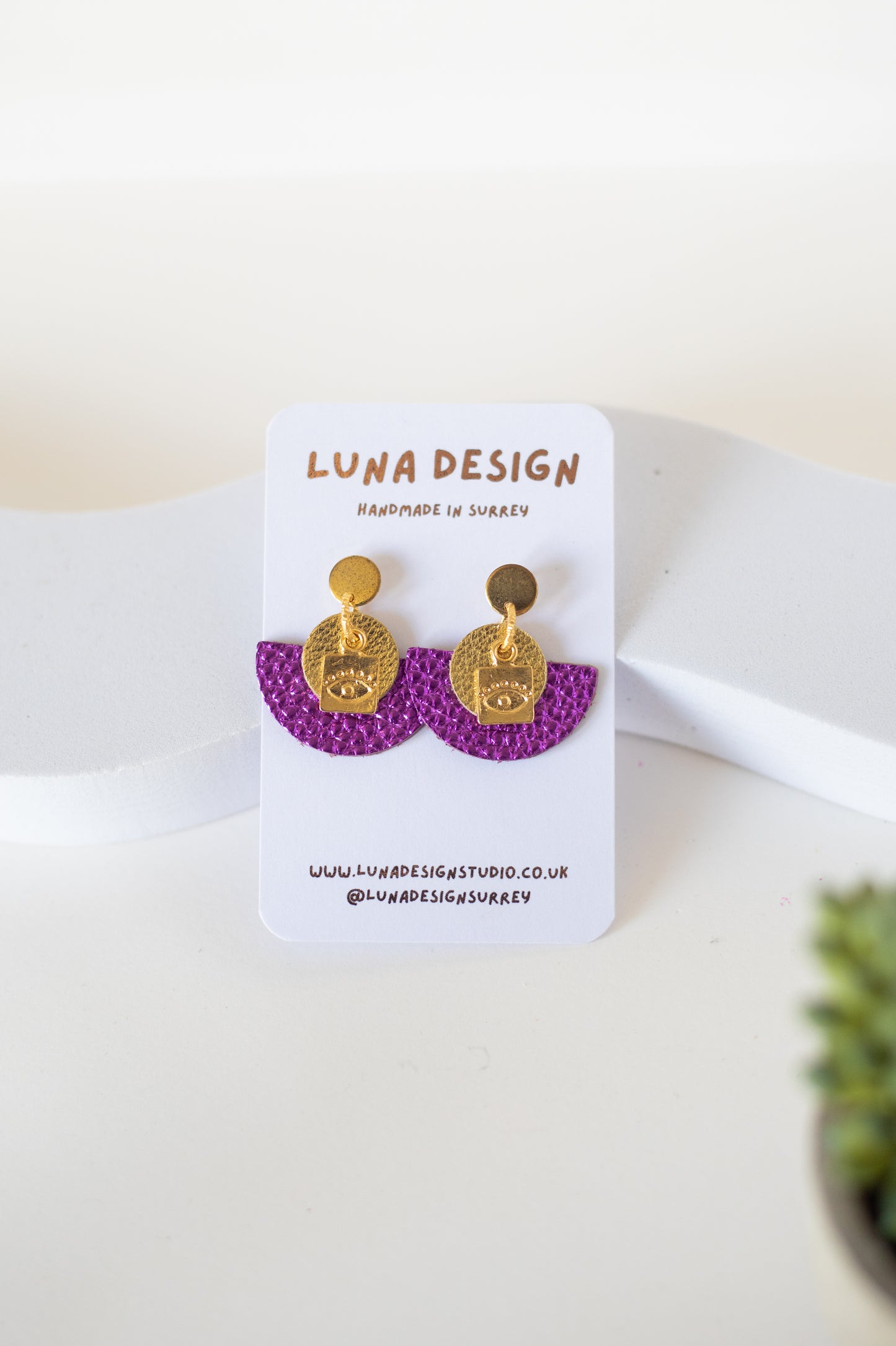 Evil Eye Earrings - Purple Azure
