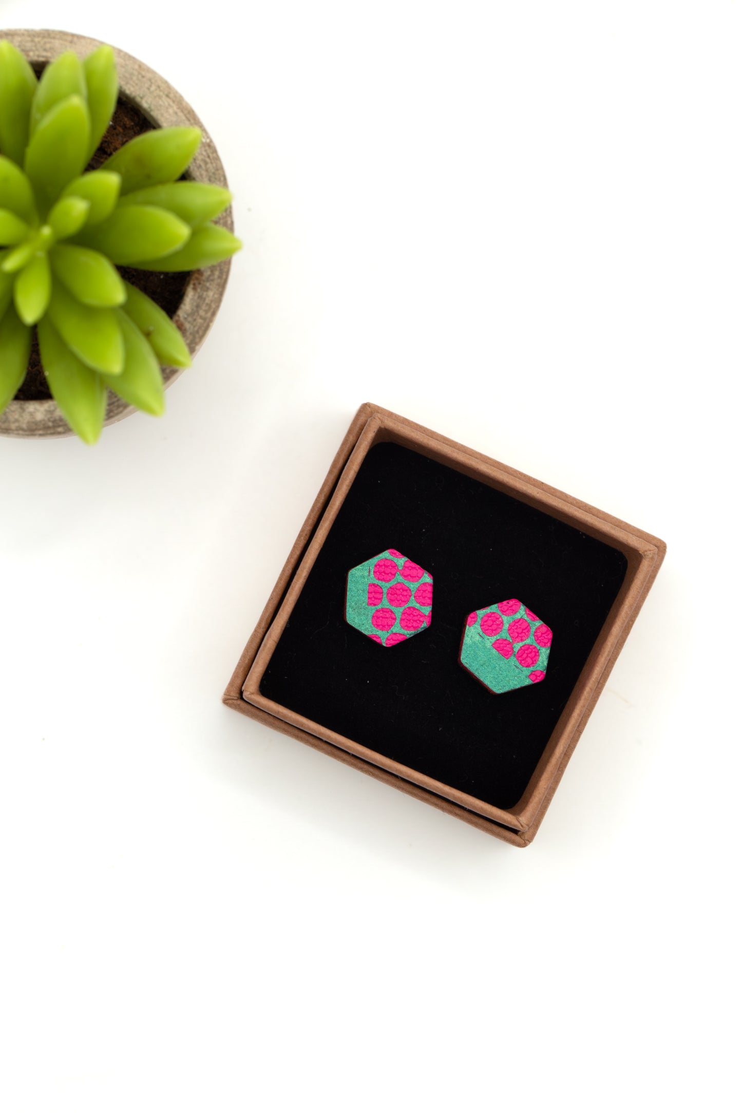 Hexagon Stud Earrings | Electric Dot