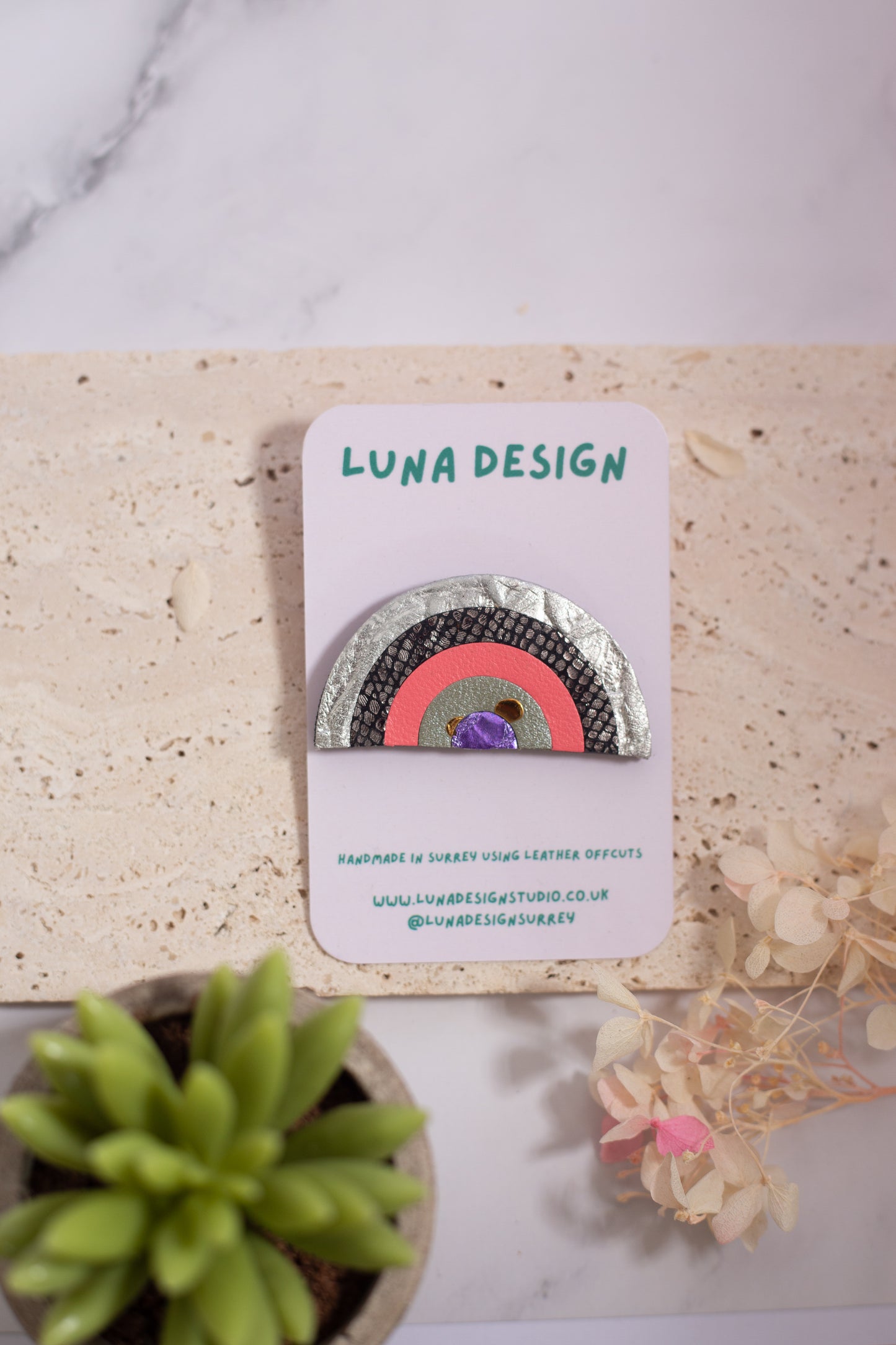 Rainbow Brooch Silver