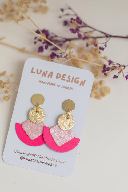 Cleopatra Earrings -  Pink Gem