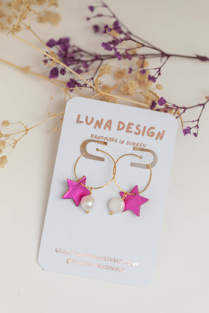 Celestial Charm Hoop Earrings - Gold Plated  |  Berry Glow