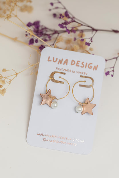 Celestial Charm Hoop Earrings - Gold Plated  |  Rose Gold