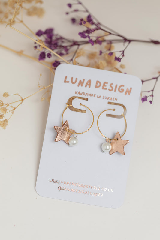 Celestial Charm Hoop Earrings - Gold Plated  |  Rose Gold