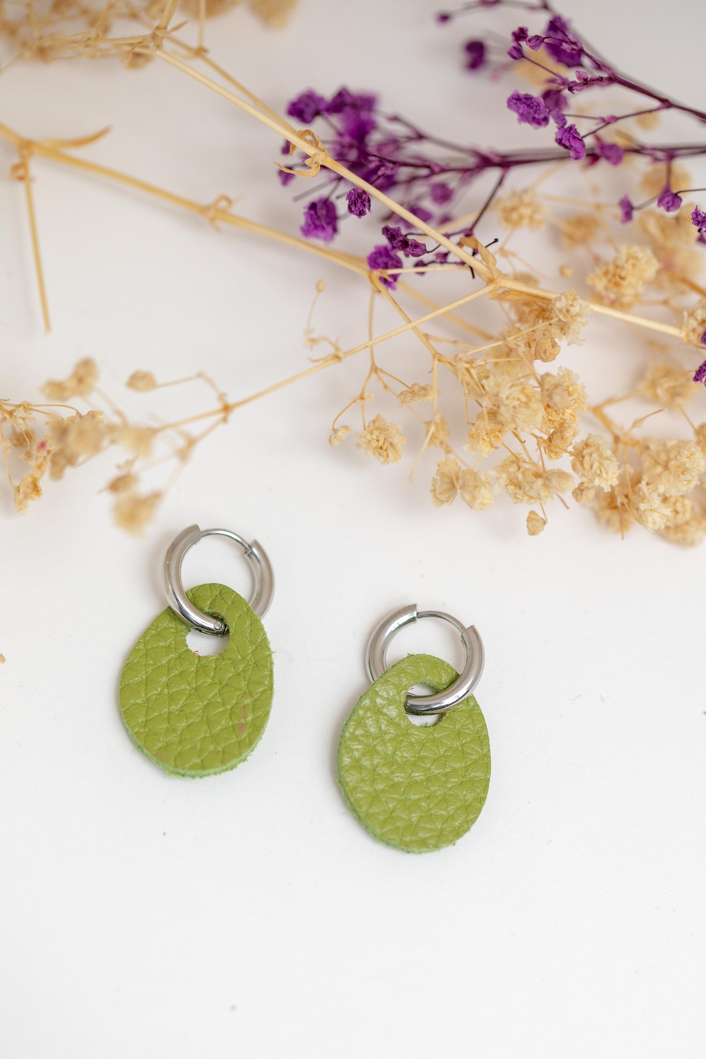 Huggie Hoops - Stainless Steel -Village Green