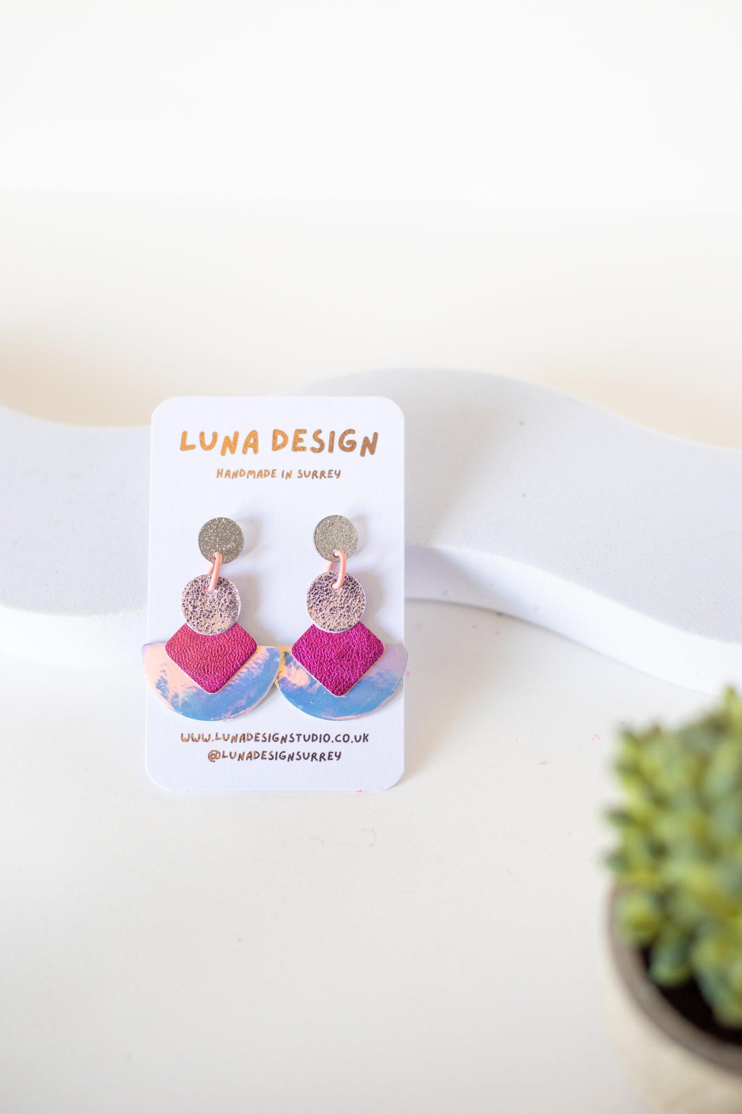 Cleopatra Earrings -  Pink Delight