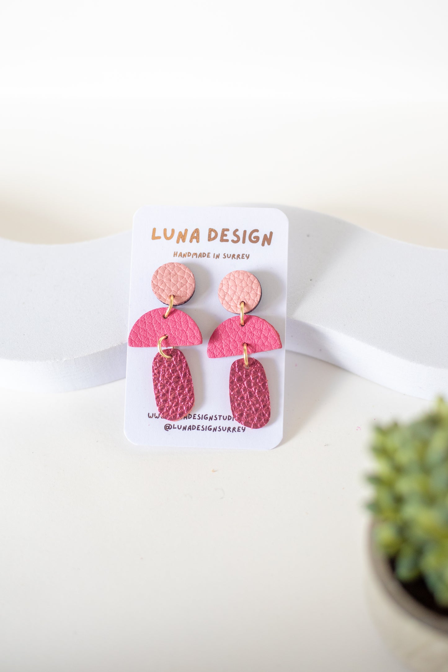 Half Moon Dangle - Pink Crush