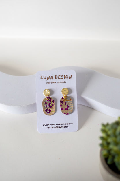 Gold Drop Studs - Safari Sun