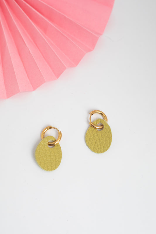 Huggie Hoops - Olive Green