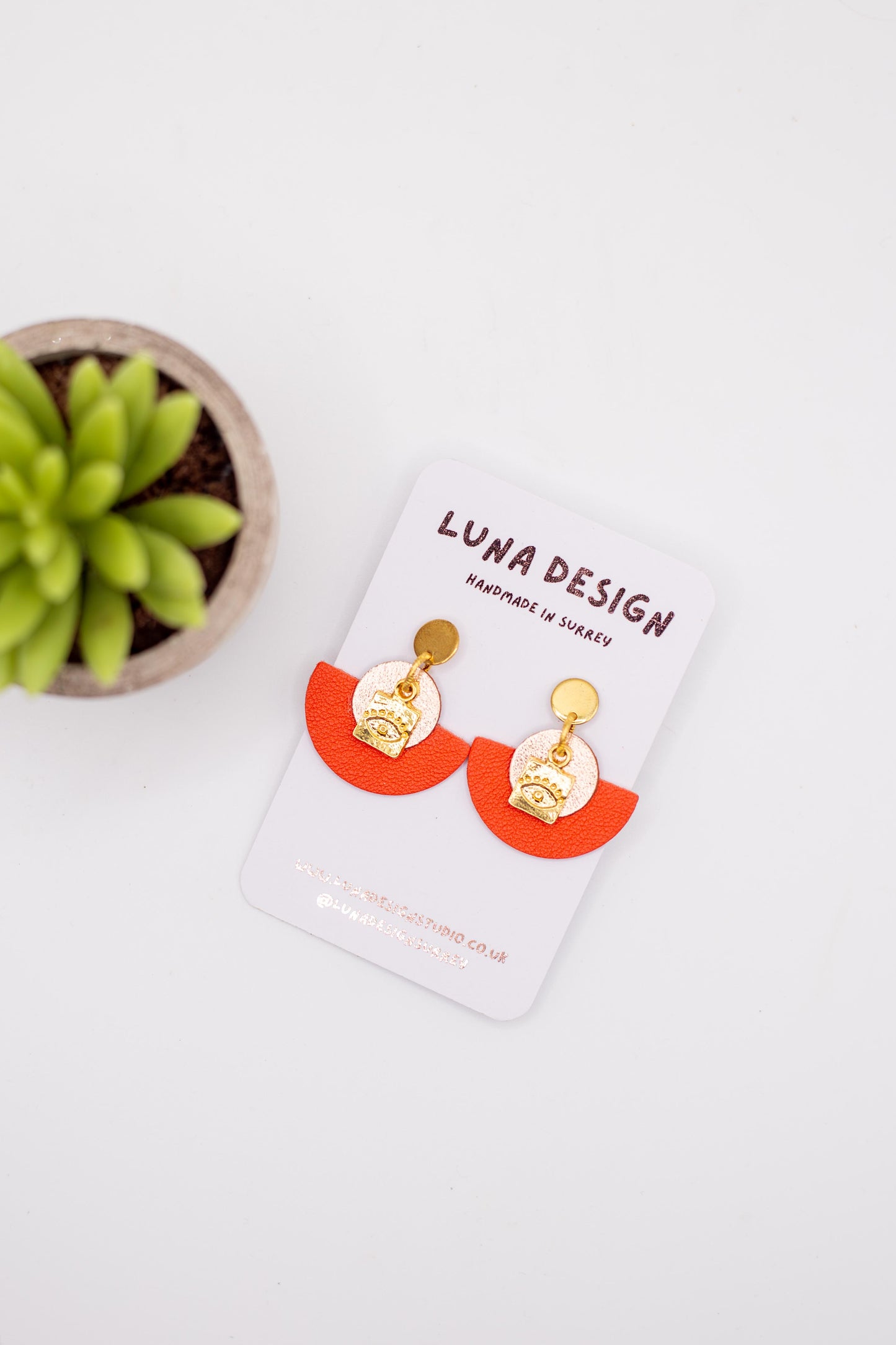 Evil Eye Earrings - Orange