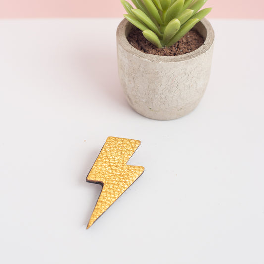 Lightning Brooch Gold