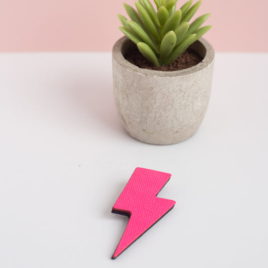 Lightning Brooch Neon Pink