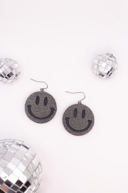 Smiley Earrings Disco Grey
