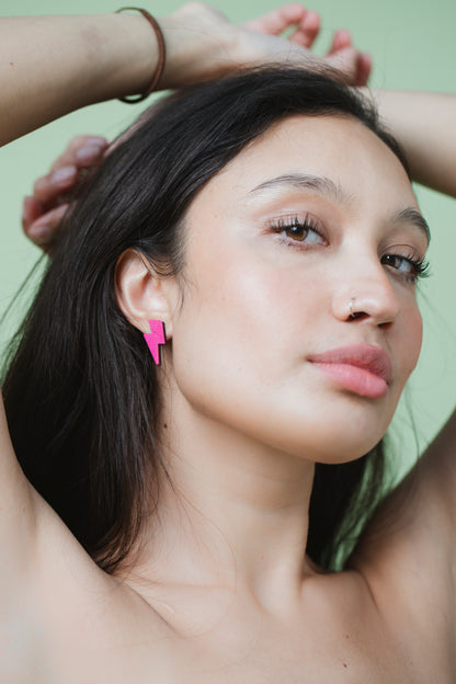 Small Lightning Bolt Studs | Purple