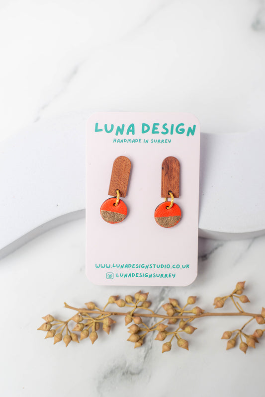 Luna Autumn Gold Leaf Earrings
