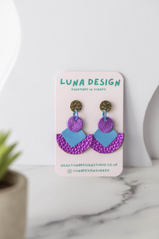 Cleopatra Earrings - Violet Wave
