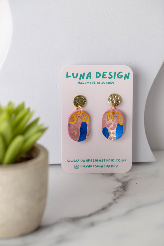 Gold Drop Studs - Blueberry Sorbet
