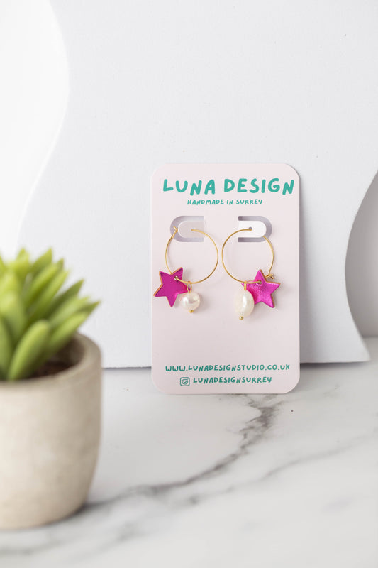 Celestial Charm Hoop Earrings - Gold Plated  |  Berry Glow