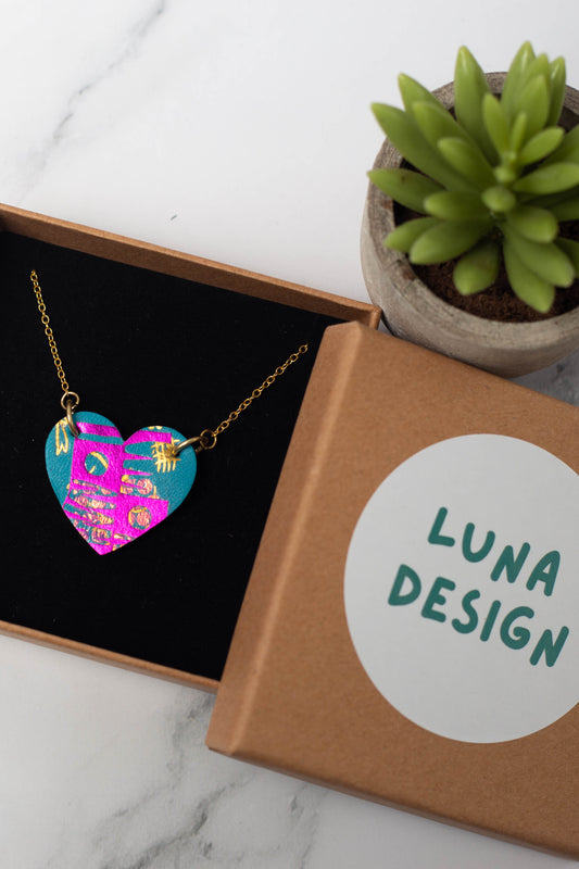 Heart Necklace Large - Neon Harmony