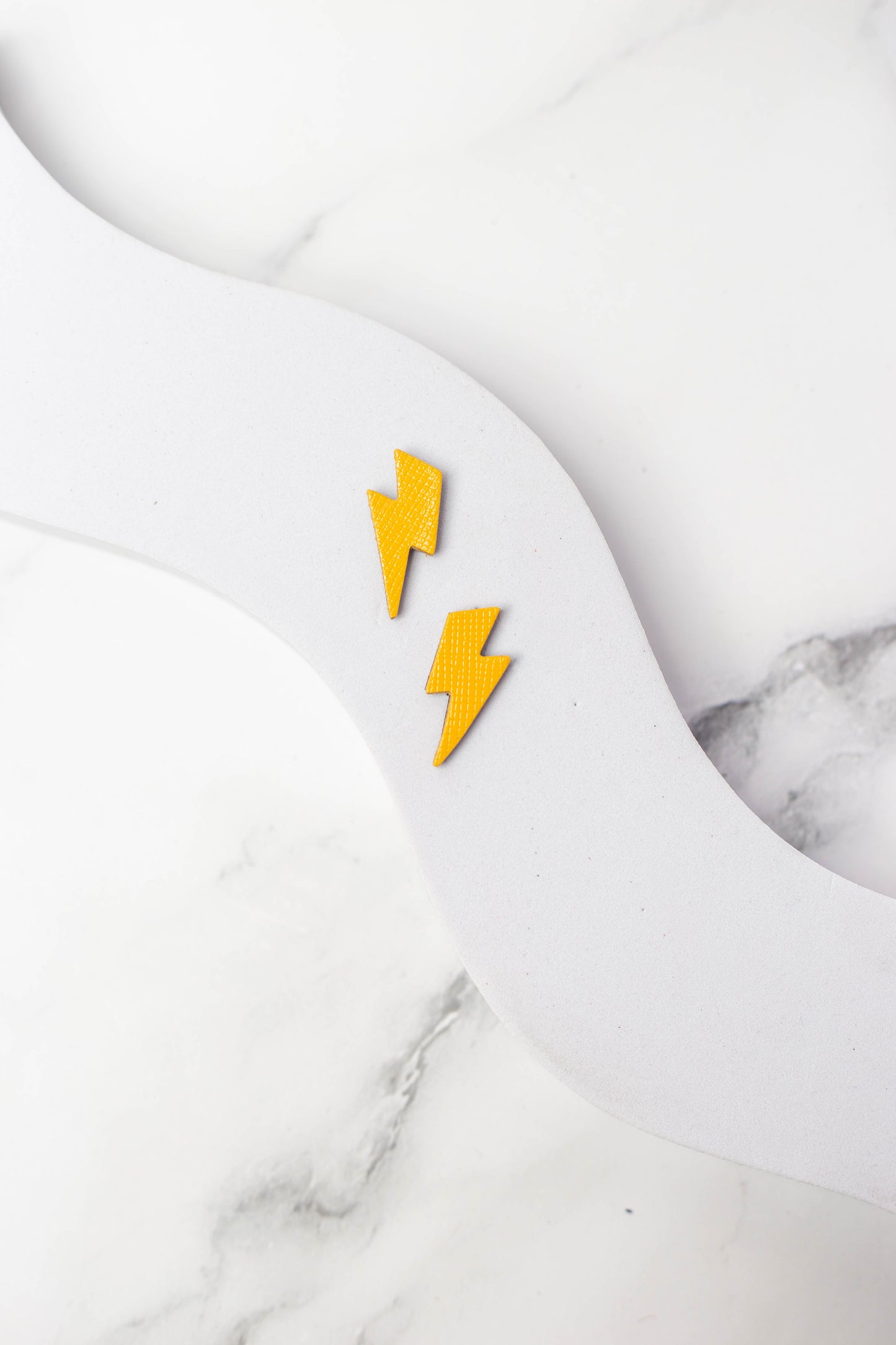 Small Lightning Bolt Studs | Yellow