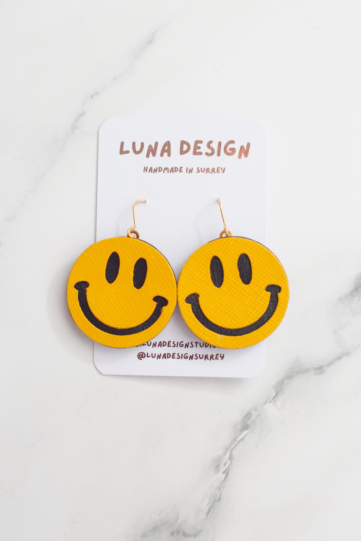 Smiley Earrings Yellow