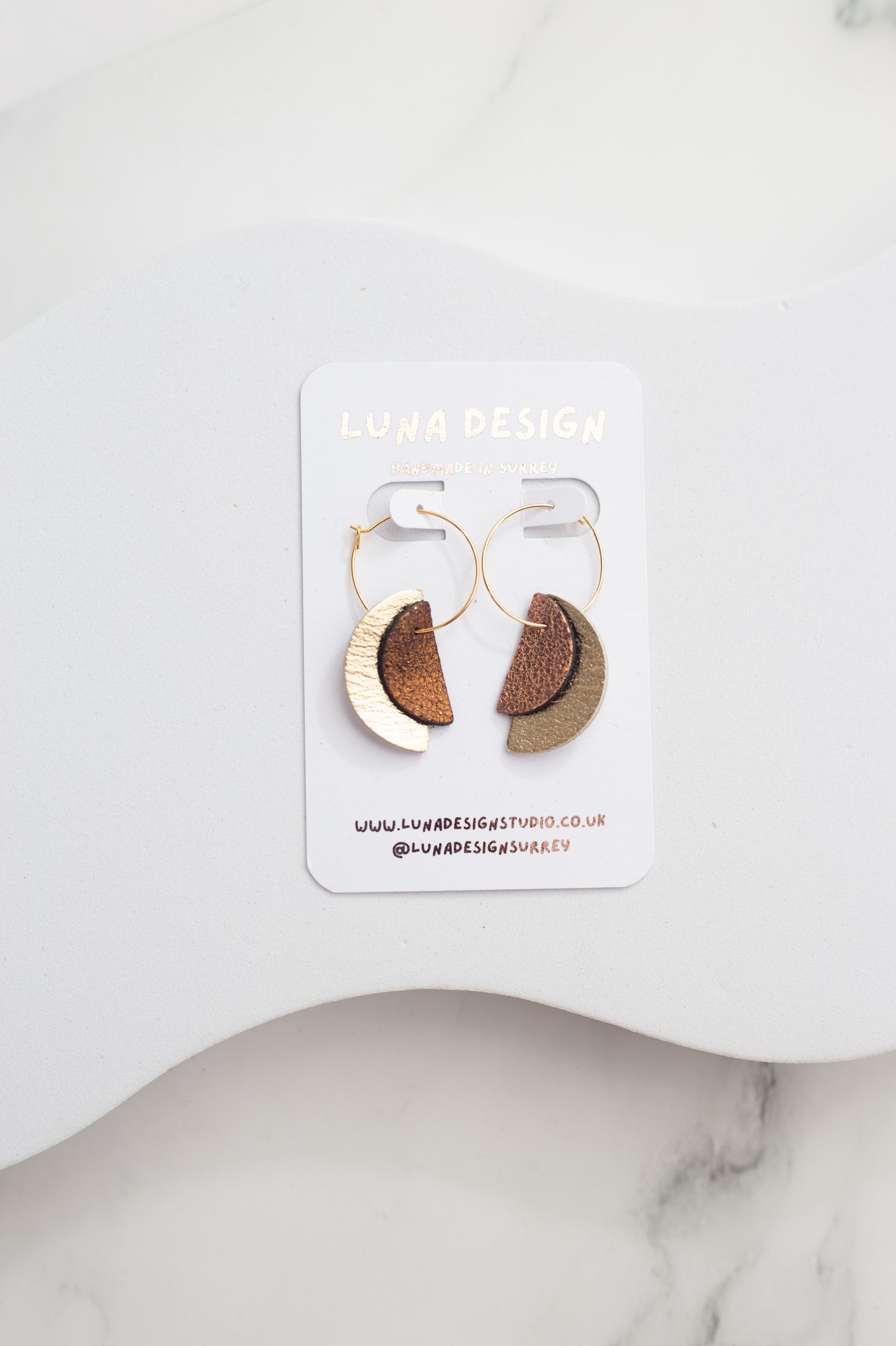 Half Moon Hoops - Gold Plated - Bronze Gold