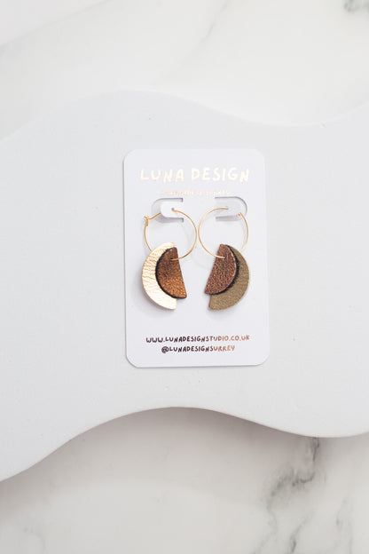 Half Moon Hoops - Gold Plated - Bronze Gold