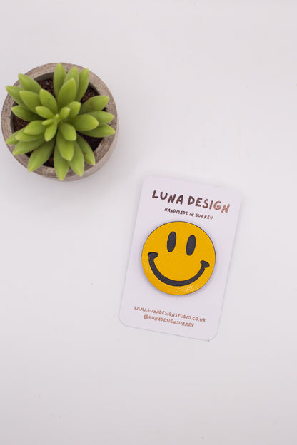 Smiley Brooch Yellow