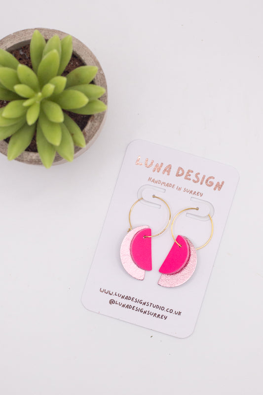 Half Moon Hoops - Gold Plated - All the Pinks