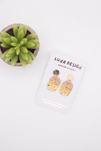 Gold Drop Studs - Blush Gold