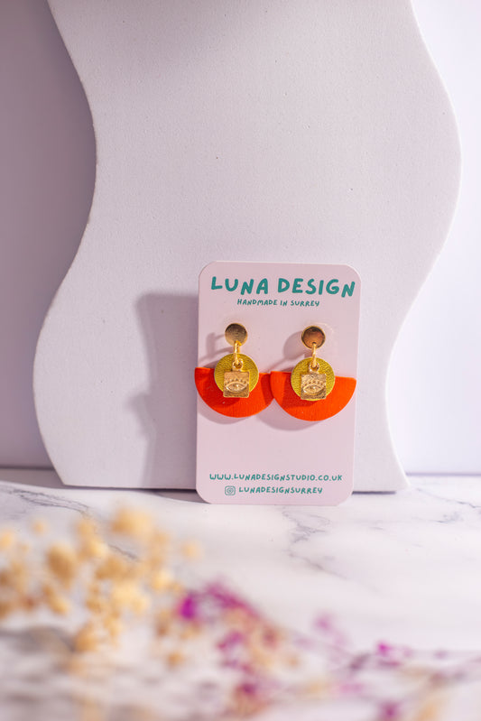 Evil Eye Earrings - Orange